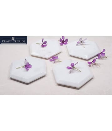 KRAFT CLOUDS Marble Designer Shape Coasters - Pack of 4