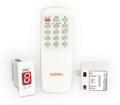 Remote Control Switch with Learning makes Compatible with all Wi-Fi IR Blaster to use with Alexa (Pro-With Timers,Sleep,Adv.L, 1 Fan Regulator-7-Step Humfree|Modular|White|)