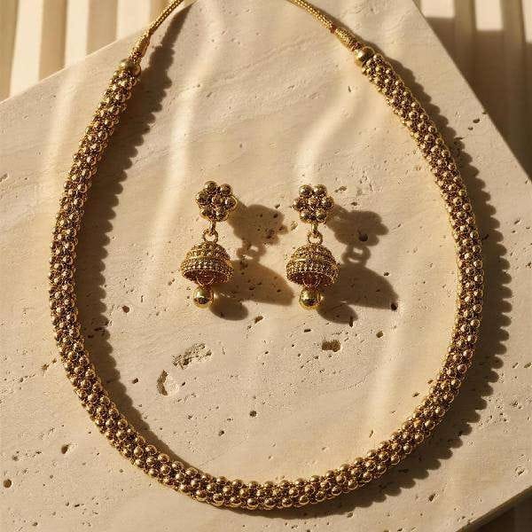 Classic Gold Beaded Necklace Set