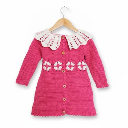Hand-Knitted Girls Crochet Dress
