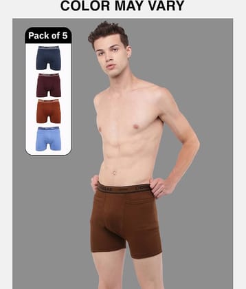 Dollar Lehar Mens Combed Cotton Trunk - Pack of 5 - (Colour May Vary)