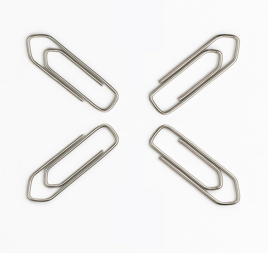 35 mm Steel Paper Clips (110 Pieces) � Small U Pin for Documents � Durable Rust-Resistant Metal Clips for Paperwork, Office & School Use � Silver Finish V Shaped Paper Pins