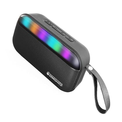 ZEBRONICS County 7 Portable Bluetooth Speaker, 8 Watts, Upto 8 Hours Playback, Passive Radiator, BTv5.3 | mSD | TWS | USB, RGB LED, Call Function, Carry Loop (Black) ZEBRONICS County 7 Portable Bluetooth Speaker, 8 Watts, Upto 8 Hours Playback, Passive Radiator, BTv5.3 | mSD | TWS | USB, RGB LED, Call Function, Carry Loop (Black)