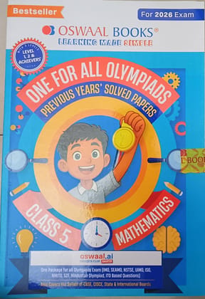 Oswaal One For All Olympiads Previous year paper Solved paper Maths Class 5 Exam 13August 2026