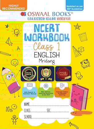 Oswaal NCERT BASED ENGLISH MRIDANG WORKBOOK FOR CLASS 1 CHAPTERWISE WORKSHEETS WITH REVISION NOTES [Paperback] oswaal