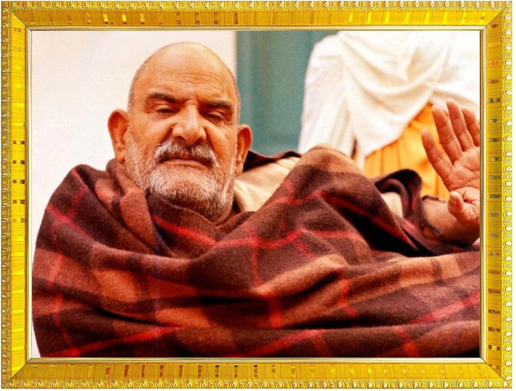 NOKKES Neem Karoli Baba Neev Karori baba Photo Frames Religious Photo frame 5X7 Inch Photo Frame_W18