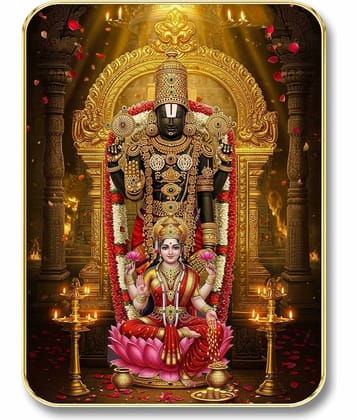 Livin'luxe Lord Venkateswara Lakshmi MDF Wall Art with Table Top Stand & Wall Hanging Hole