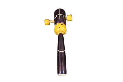 Wooden Duck Whistle Toy, Traditional Musical Instrument, Purple and Yellow Wooden Duck Whistle Toy, Traditional Musical Instrument, Purple and Yellow