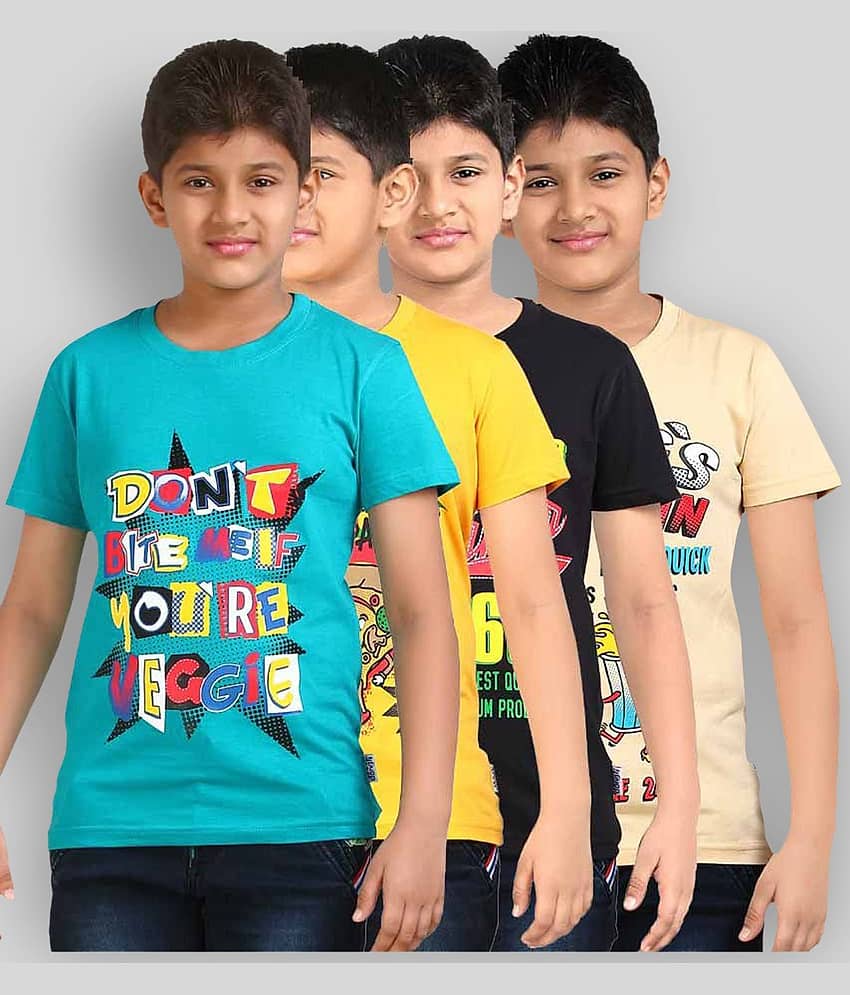 Dongli Pack of 2 Boys Cotton T-Shirt ( Multicolor )