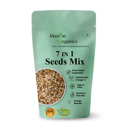 ManHar Organics 7 in 1 Seeds Mix 900g | Power-Packed Crunchy Snack | Omega-3 Rich | High Fiber | Nutrient-Dense Energy Booster