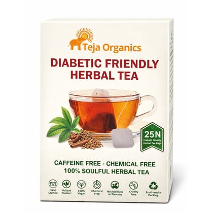 Diabetic Friendly Herbal Tea Bags 25 Nos | Promotes overall metabolism activity | Supports Healthy Sugar Management | Natural Herbal Infusion