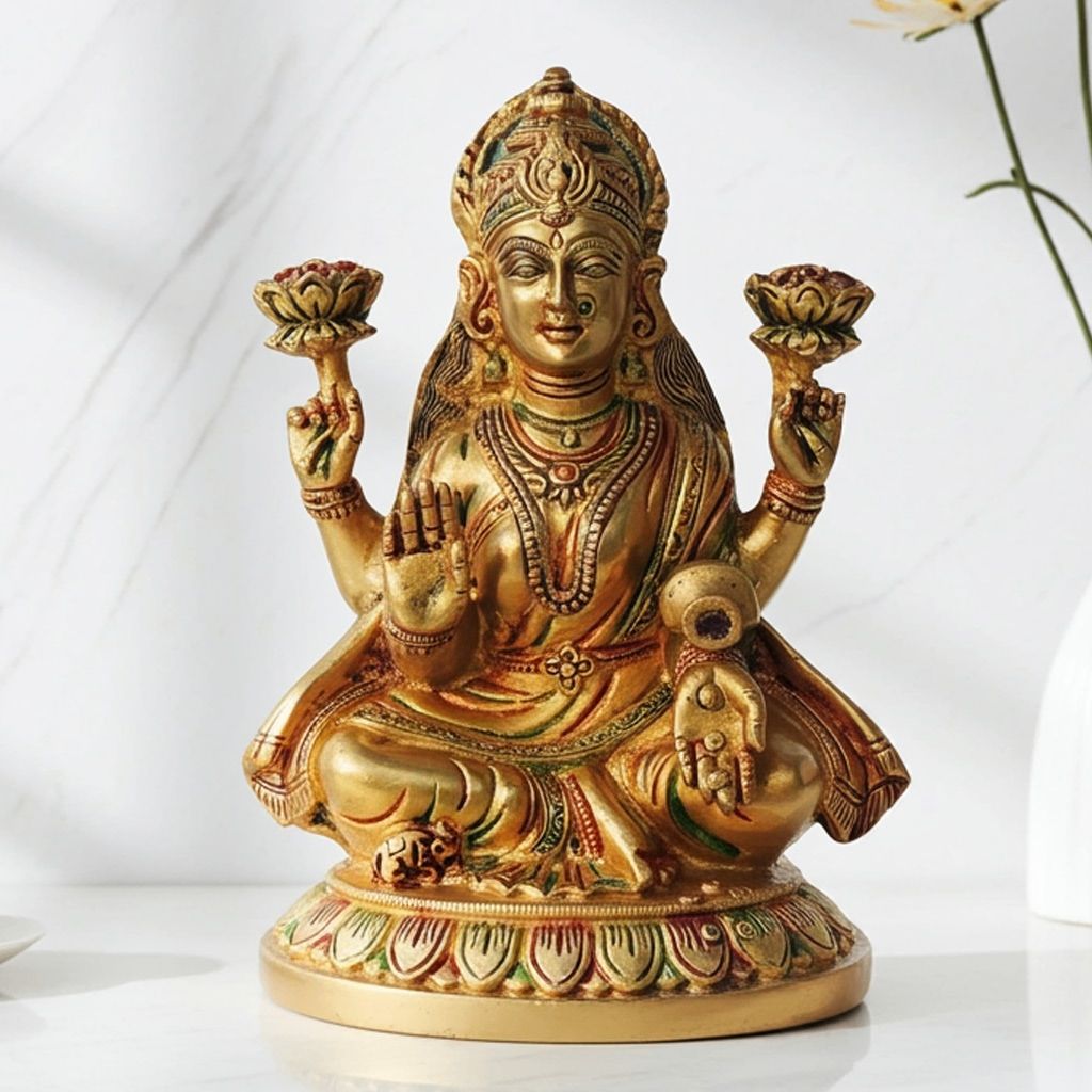 Brass Showpiece Laxmi Ji God Idol Statue (BSMAS1332 L)