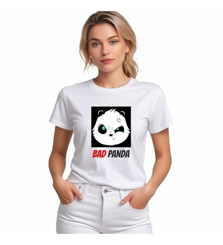Women's Polyester Solid Printed Round Neck Half Sleeve T-Shirt (White, XL)-PID55654