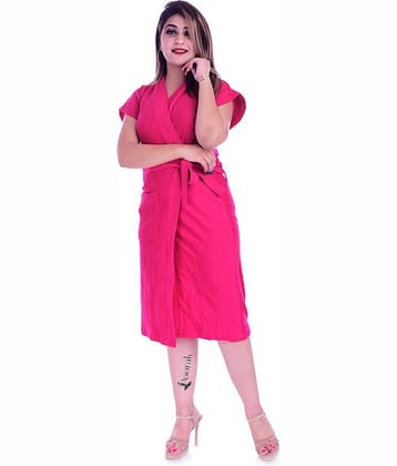 Poorak Pink Free Size Bathrobe ( Pack of 1 )