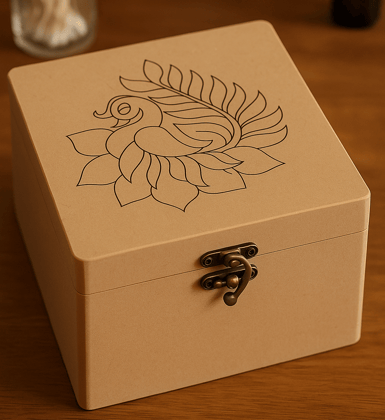 Dbeautify's DIY Peacock Engraved MDF Lock Box