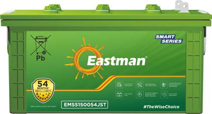 Eastman EMSS150054JST | Jumbo Short Tubular | 150 AH Inverter Battery |Warranty 54 (30+24) Months for Home & Office