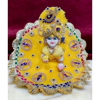 Handcrafted Laddu Gopal Ji Dress with Turban, Devotional Attire