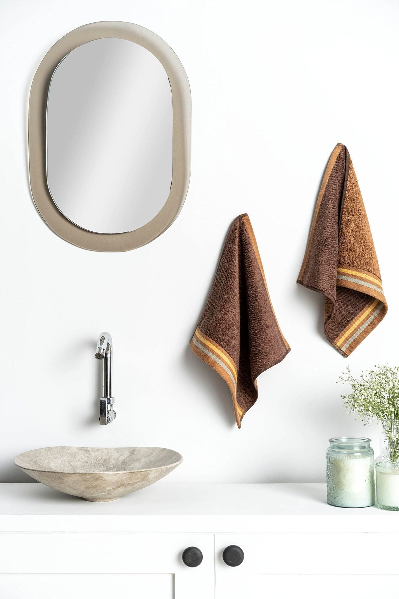 DDECOR - Zest Collection 100% Cotton Bomboo Plains And Textures Pattern 500TC Face Towel |30 CM X 30 CM|