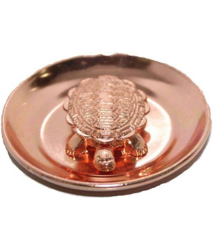 nitin collection - Religious Copper Fengshui Vaastu Turtle Tortoise Plate /Showpiece (Pack of 1)