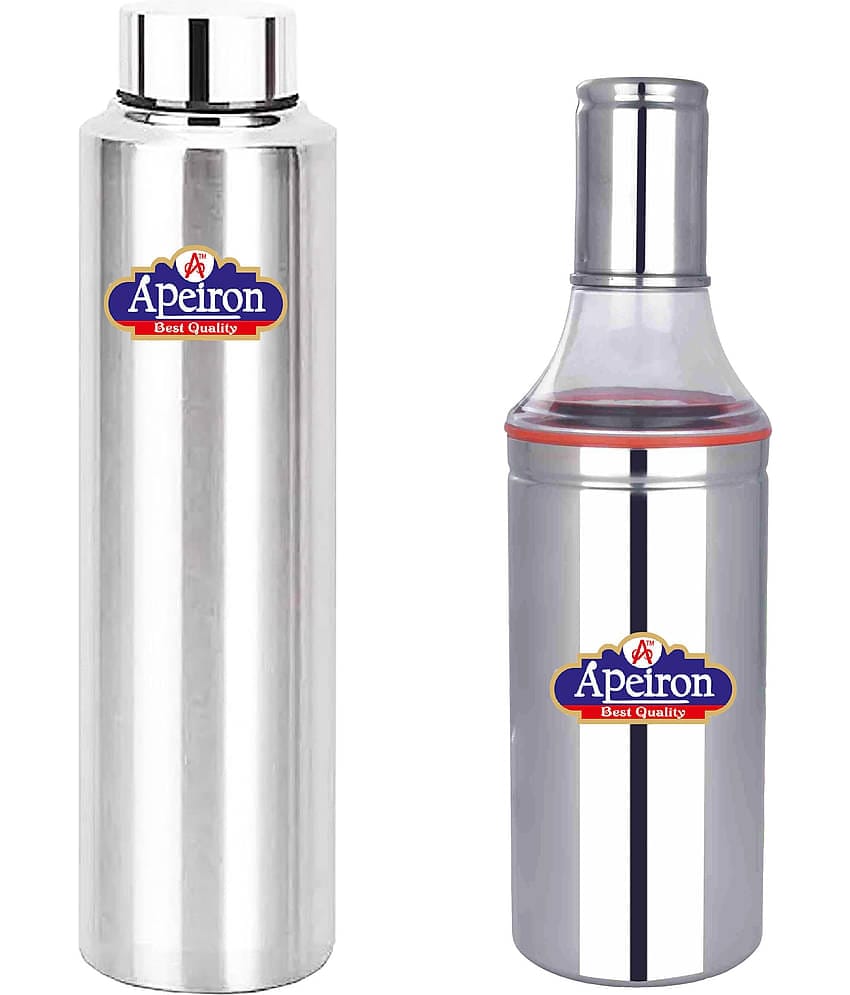 APEIRON - Steel Silver Water Container ( Set of 2 - 1000 )