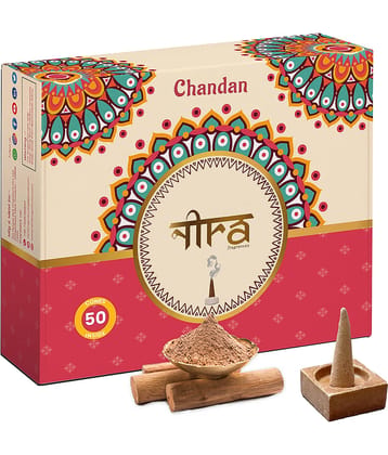 Nira Fragrances Incense Dhoop Cone Chandan 50 Pieces ( Pack of 1 )