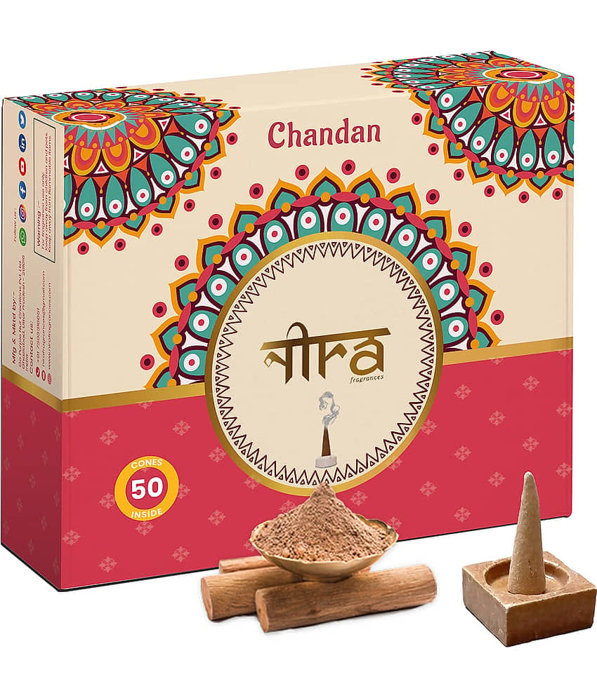 Nira Fragrances Incense Dhoop Cone Chandan 50 Pieces ( Pack of 1 )