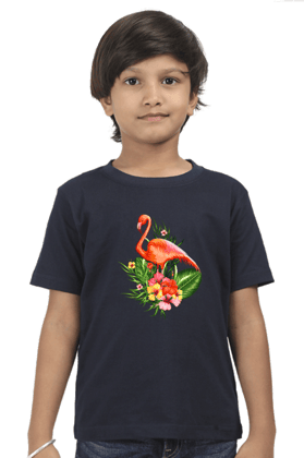 Round Neck T-Shirt (Boys) - Fashionable Flamingo (10 Colours)