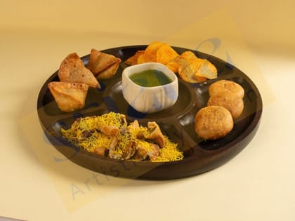 Srjana Wooden Snack Tray With Sections 1pc 