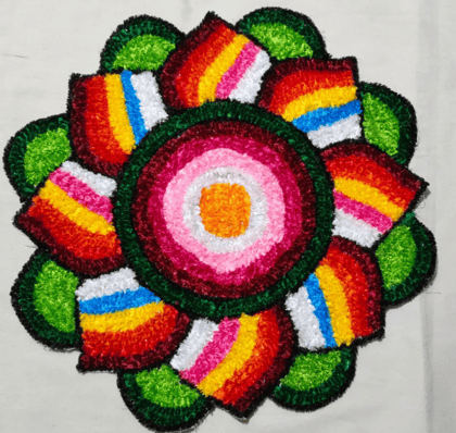 2x2 Feet Floor Rangoli Design Backdrop.