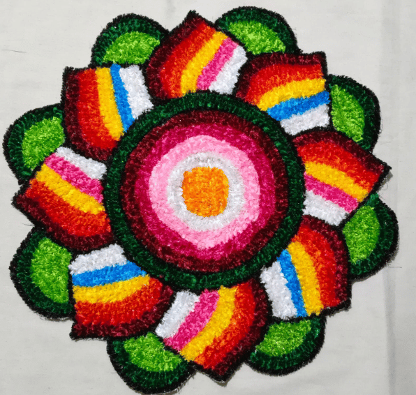 2x2 Feet Floor Rangoli Design Backdrop.