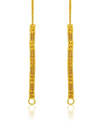 LUV FASHION Golden Jhumki Earrings ( Pack of 1 )