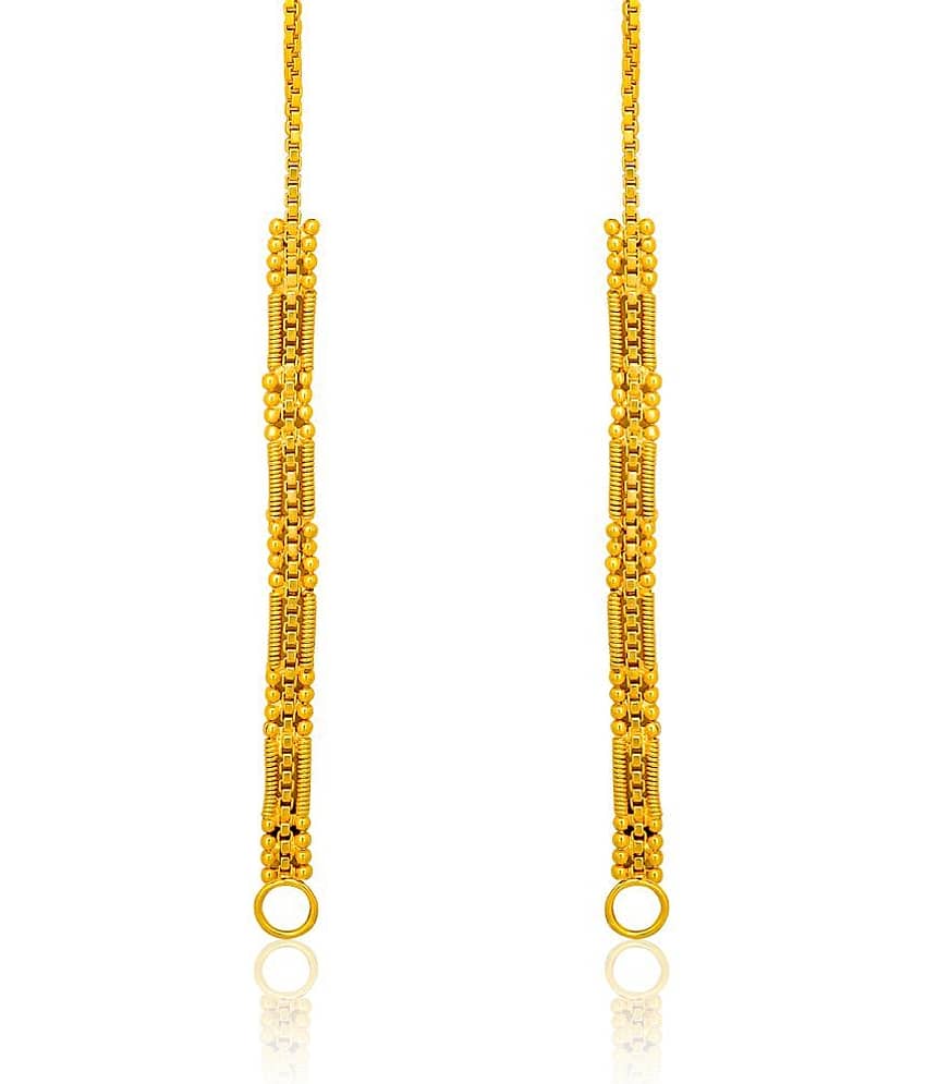LUV FASHION Golden Jhumki Earrings ( Pack of 1 )