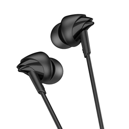 boAt BassHeads 212L Wired in-Ear Earphones with 10mm Drivers, Deep Bass, in-Line Mic, 3.5mm L-Shaped Jack, 120cm Durable Cable, Comfortable ABS Eartips, Universal Compatibility (Active Black)