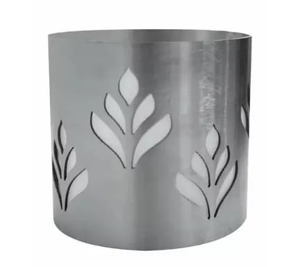 Oshi Decor Stainless Steel Diya Chimney Cover leaf Design | Windproof Diya Protector for Pooja, Temple & Diwali Decoration | Oil Lamp Guard (Silver)