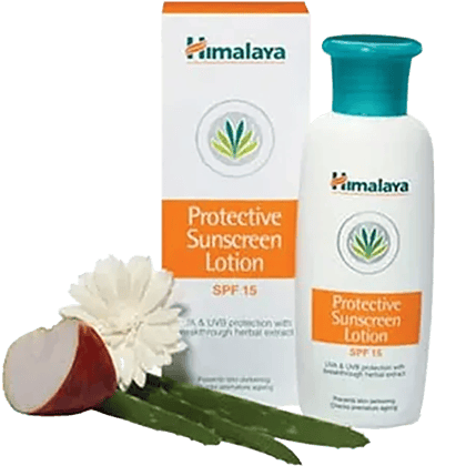 Himalaya Protective Sunscreen Lotion - All Skin Types, Aloe Vera, 50 Ml Bottle Himalaya Protective Sunscreen Lotion - All Skin Types, Aloe Vera, 50 Ml Bottle