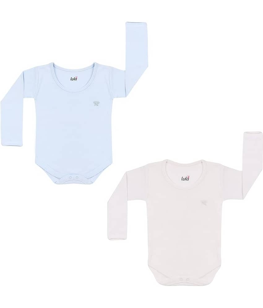 LULA Pack of 2 Unisex for Baby 100% Cotton Bodysuit ( White )