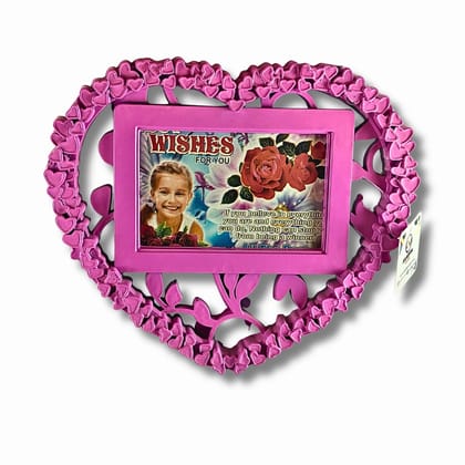 Saadhya Decors Purple Lovely Heart Photo Frame – Romantic Wall Hanging Decor for Home, Bedroom &amp; Gifting