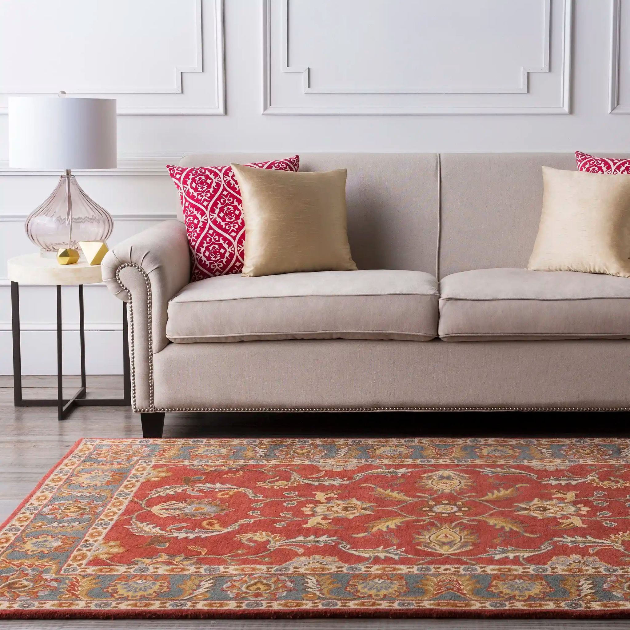 Hand Tufted Caesar Multicolor Olive Green Wool Rug