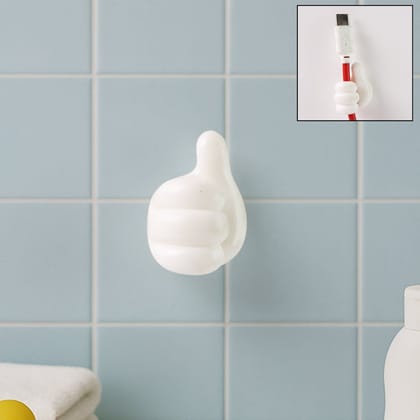 White Multifunctional Multi functional Hand Shape Wall Clip Hanger Keys Cable Holder
