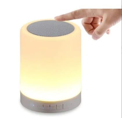 Touch Lamp Truly Wireless Bluetooth Portable Speaker | Touch Control Bedside Table Lamp with Colorful Led, Best Gift for Teens Kids Children (Random Color)