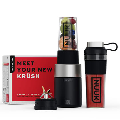 NUUK KRUSH Blender Mixer Grinder | 500W Personal Smoothie Blender with 24,500 RPM | 6-Leaf Blade | Compact Mixer Grinder for Gym, Office, Kitchen | BPA-Free 460ml Go Jar | Titanium Alloy Build NUUK KRUSH Blender Mixer Grinder | 500W Personal Smoothie Ble