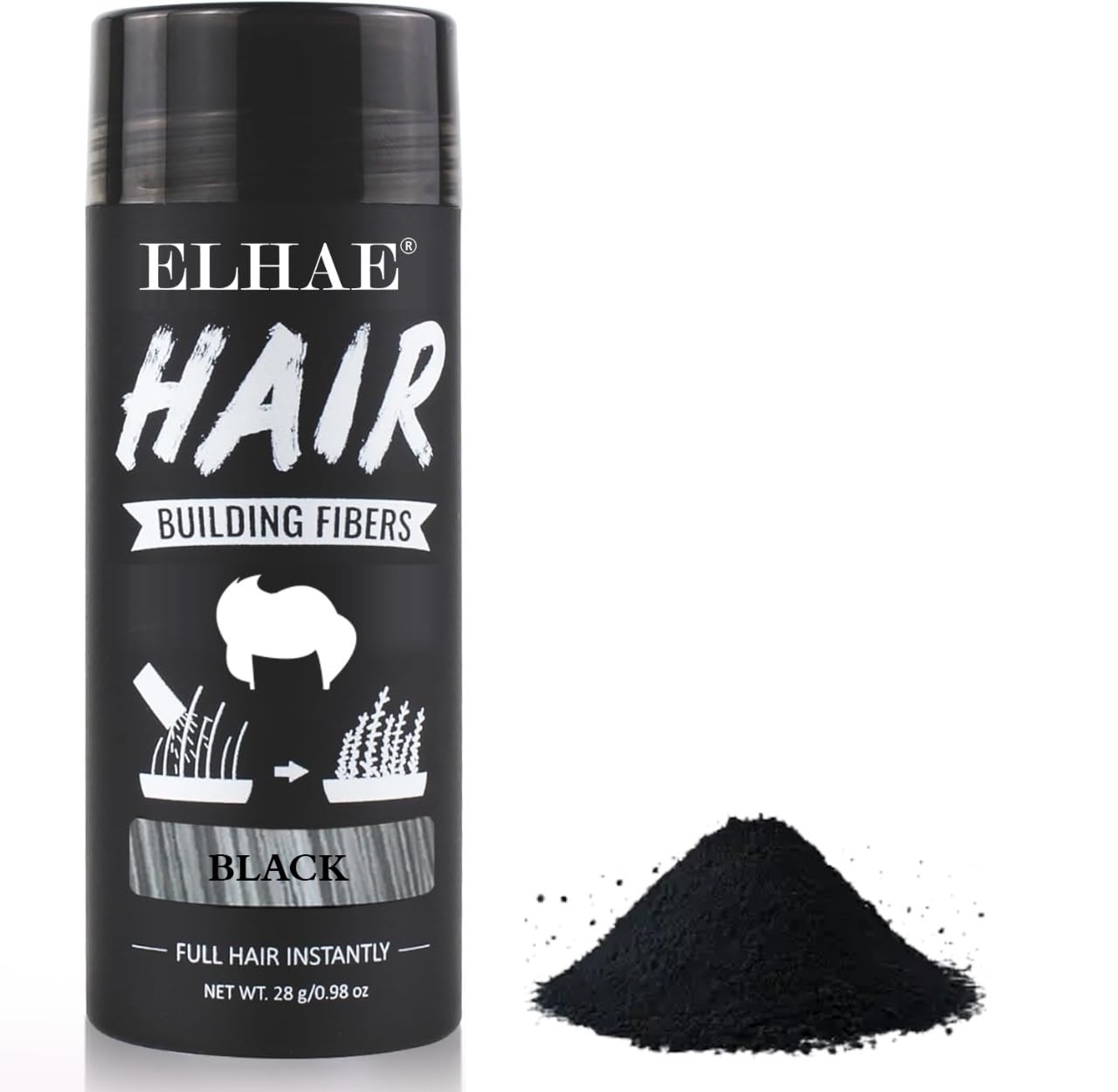 ELHAE Hair Building Fibers Instant Fuller Hair Look Natural-Looking Hair Thickening Powder for Men & Women