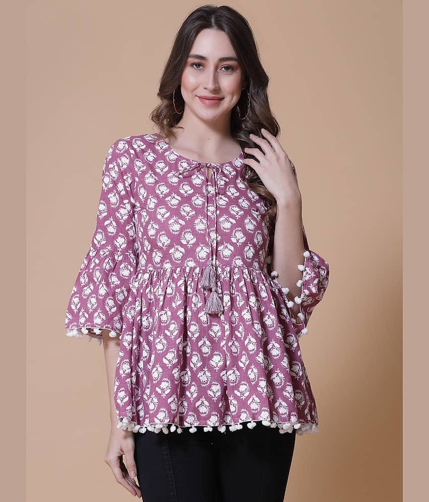 GOD BLESS Women's Rayon A-Line Top ( Purple )