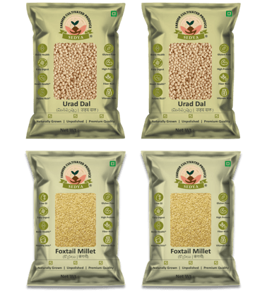 Sedya Premium Urad Dal & Foxtail Millet Combo | Unpolished, Protein & Fiber Rich | 2kg (1kg Each)