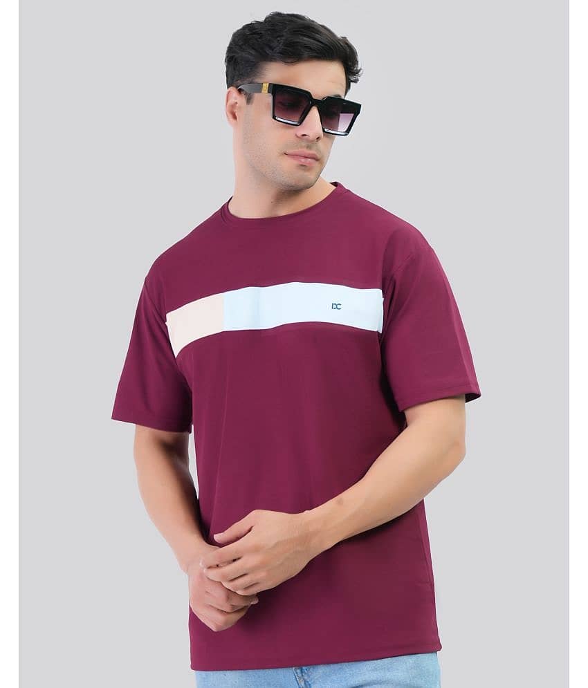 Forbro Pack of 1 Cotton Blend Regular Fit Men's T-Shirt ( Maroon )