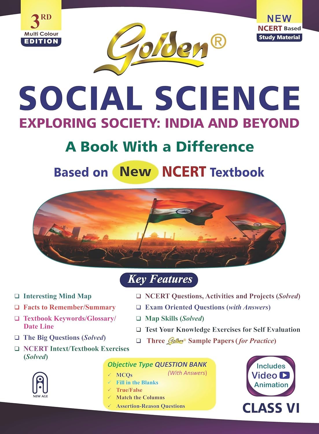 Golden Social Science Study Material Based on New NCERT EXPLORING SOCIETY: INDIA AND BEYOND Class-6 | CBSE 2027 Exams | NCERT Textual Question | ... Animation Paperback – 1 March 2025 (book)
