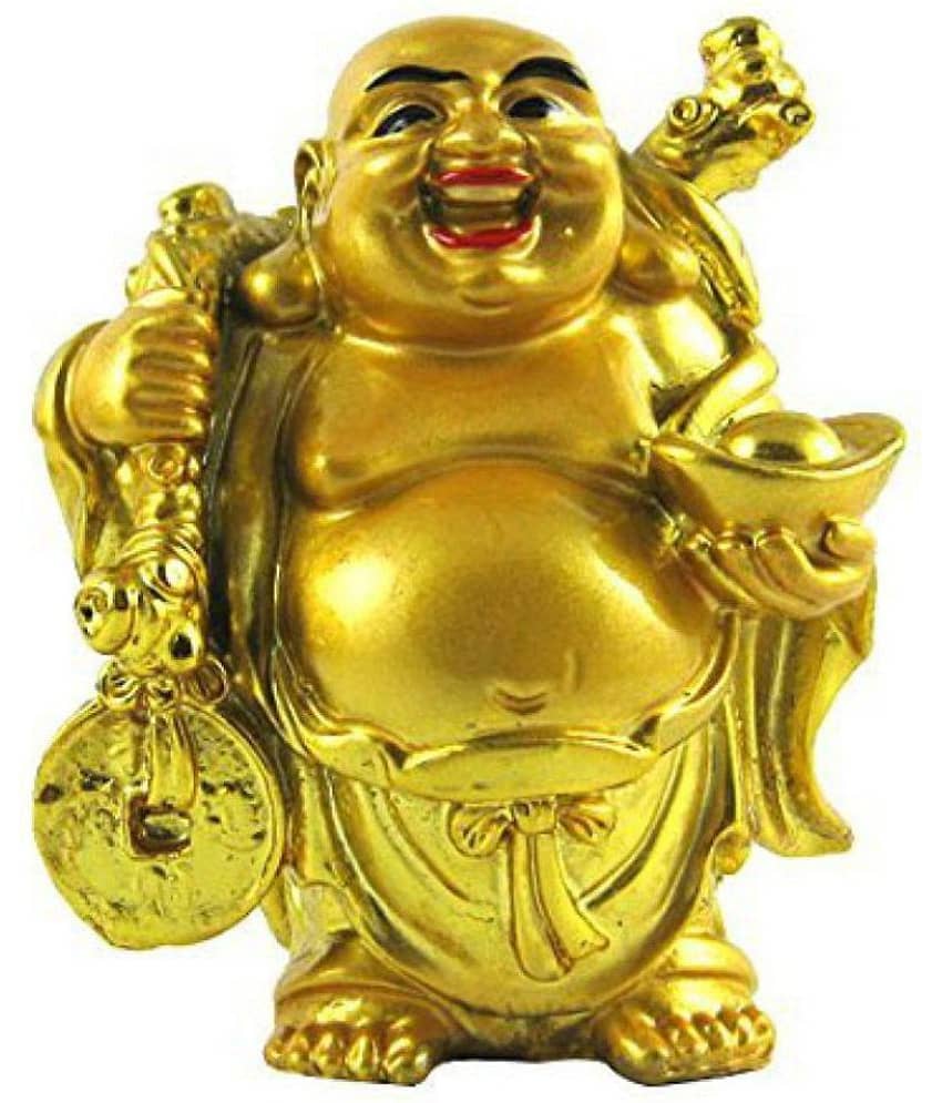 Laughing Buddha With Ingot And Money For Wealth