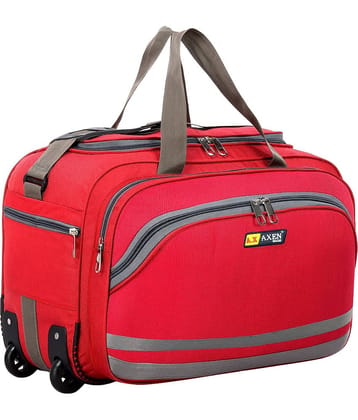 AXEN BAGS 65 Ltrs RED Polyester Duffle Trolley