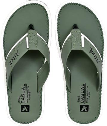 Altek Green Men's Leather Slipper