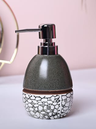 Coastal Blue & White Ceramic Soap Dispenser